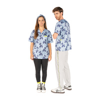 Artero Denver Blue Balloon Poodle Print Unisex Grooming Smock Top